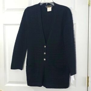 Escada Rayon Blend Button-front Scaled Cardigan Sweater Sz EU 38, Medium